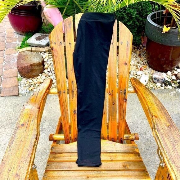 BLACK COTTON BLEND LEGGINGS SIZE XL - Picture 1 of 6